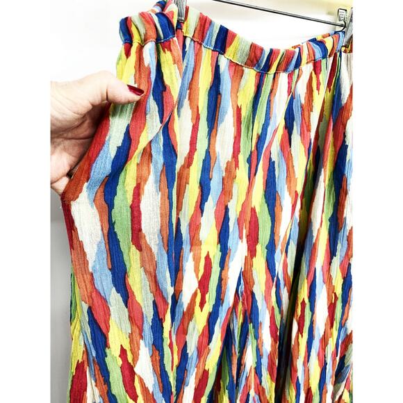 Woman Within 100% Cotton Multicolor A-Line 2 Pocket Gauzy Skirt Size L - Picture 5 of 5
